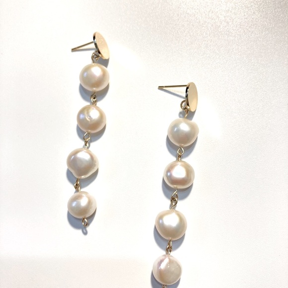 Handmade earrings - Pearl earrings, Fresh water pearls, baroque style - Picture 3 of 3